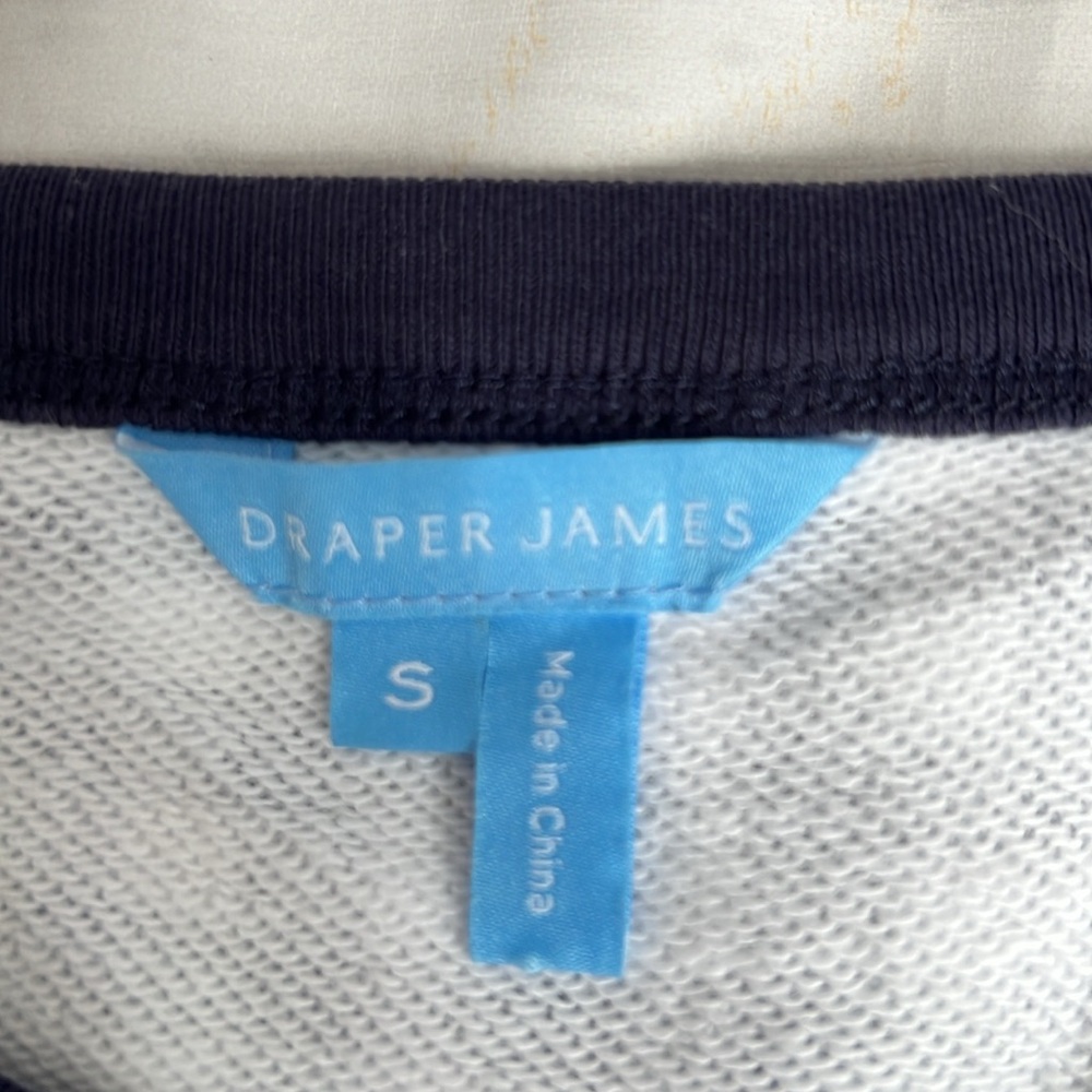 Draper James White/ Dark‎ Navy Blue Gingham Long Sleeve Sweatshirt Sz: Sm… - Picture 6 of 8